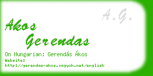 akos gerendas business card